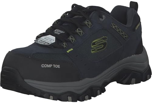 Skechers Men's Greetah Trainers, Blue Navy Suede Leather W Textile Nvbk, 10 UK