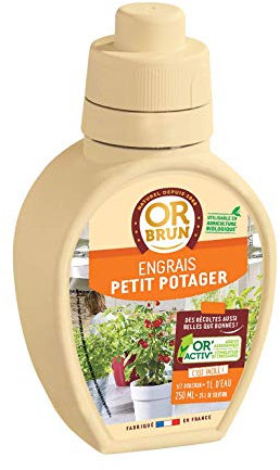 OR BRUN Engrais Petit Potager - 250ml - Engrais Pour Petit Potager De Balcon - Fabriqué En France - Utilisable En Agriculture Biologique OBRECLPTITPOT250