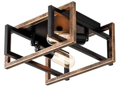 LULING 2-Light Plafoniera a soffitto zoccolo regolabile, lampada da soffitto 29CM a incasso, finitura in bronzo per corridoio, camera da letto, sala da pranzo. (Senza lampadina)