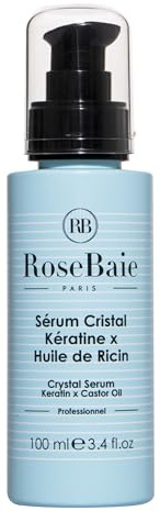 ROSEBAIE | Sérum Ricin & Kératine | Pousse & Hydratation | Soin à l'acide hyaluronique | Cheveux fins et fragiles | 100ml