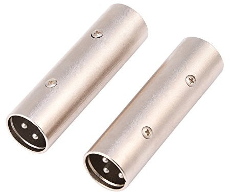 Yosoo Health Gear 2Pcs XLR 3 Pin Male to XLR 3 Pin Male Cable Adapter Gender Changer Coupler, Standard XLR 3-Pin Male to Male Audio Connector for Microphone Amplifier Mixer, High Conductivity (2PCS)