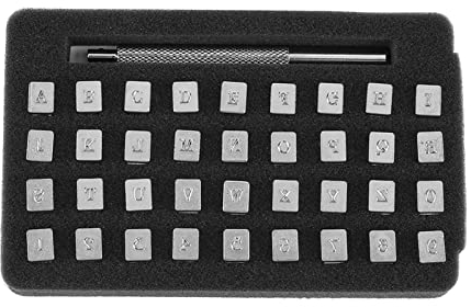 Buchstabenstanzer Alphabet, 36-teiliger Stahl-Buchstaben-Zahlen-Stempel aus Leder Zum Schlagen eines Werkzeugs für DIY-Handwerksdruck 6 Mm Habet-Leder-Stempel (3 mm)