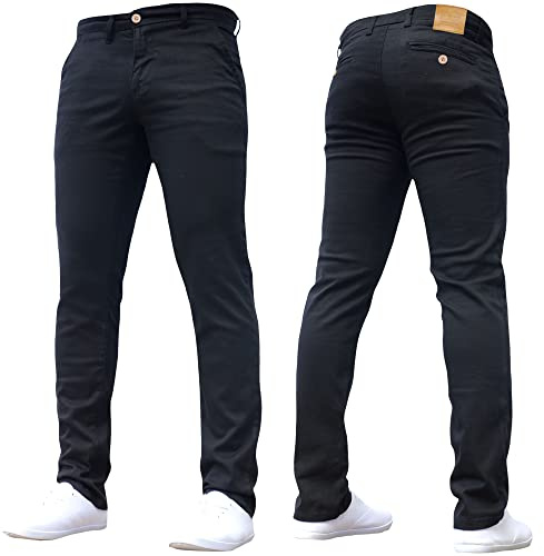 Crosshatch Mens 'Brooks' Stretch Chino Slim Fit Leg Trousers Jeans by JeanBase