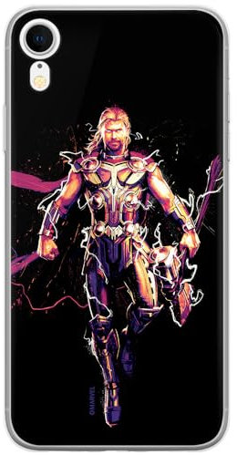 ERT GROUP mobile phone case for Iphone XR original and officially Licensed Marvel pattern Thor 005 optimally adapted to the shape of the mobile phone, case made of TPU