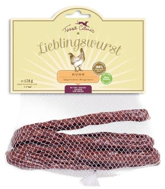 Terra Canis - Lieblingswurst I Saucisse séchée à l'air I Friandise 1re qualité pour Les Chiens Dont Les matières premières sont Toutes 100% aux Standards de l’Alimentation Humaine (Poulet)