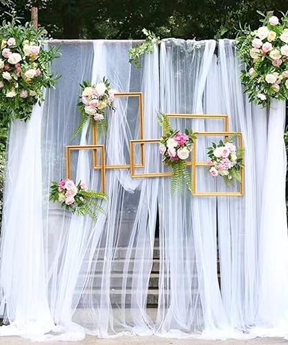 3m x 160cm Soft Tüllstoff,Tüll Stoffe zum Nähen,Netzstoff Dekostoff Drapierstoff für Arbor Hochzeit Vorhang Hochzeitsbogen Freihanddeko Torbogen Zeremonie Party Dekor Kleid Tüllrock Schleier,Weiß