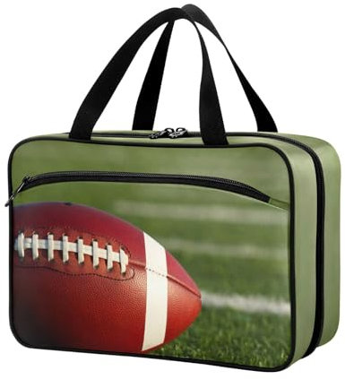 Naanle Pillen-Organizer-Tasche für Reisen, Pillenflasche, Medizin-Organizer, Heimaufbewahrung, Medikamenten-Tasche, Pillentasche, American Football-Feld, leere Erste-Hilfe-Tasche für Vitaminpräparate,