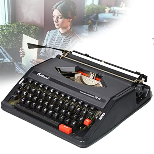 CYMYYDS Vintage Schreibmaschine Nostalgiker Manuelle Schreibmaschine, Portable Classic Word Processor, Ideal für kreatives Schreiben, Basteln, Briefe,Black