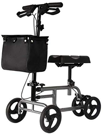 Folding Rollator Walking Aids 4 Hjul Fällbar, Rollator Walker med dubbelt bromssystem, Drive Rolling Walker Höjdjusterbar Används inomhus och utomhus, Grå
