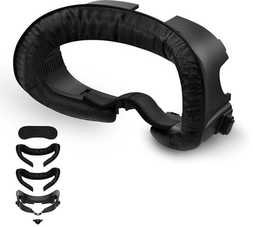 APEXINNO Verstellbare Headset-Einlage für Meta Quest 3, mit Tasten zur Tiefeneinstellung, Lichtblocker Nasenschutz, atmungsaktivem PU-Gesichtspolster, Facial Interface Zubehör für Oculus Quest 3