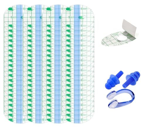80 Pcs Wasserdicht Ohr Patches, Wasserdichte Ohr Aufkleber für Kinder, Einweg Ohr Wasserdichte Aufkleber, Ohrenschutz Wasserdicht Transparente Einweg, Nasenklammer Schwimmen mit Ohrstöpsel