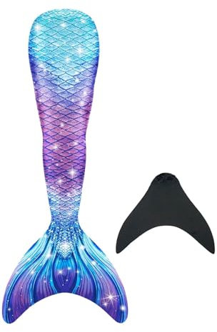 shepretty Meerjungfrauenflosse Mädchen, Mehrfarbig Badeanzug für Damen und Kind, G5HEI, L