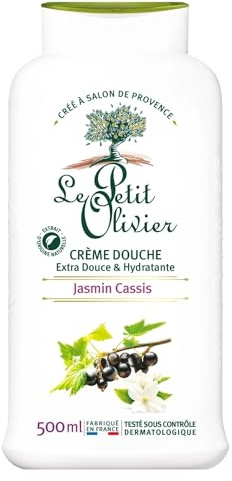 LE PETIT OLIVIER - Crème Douche Extra Douce & Hydratante - Jasmin Cassis - PH Neutre Pour la Peau - Sans Savon, Sans Colorant - Fabriqué en France - 500 ml
