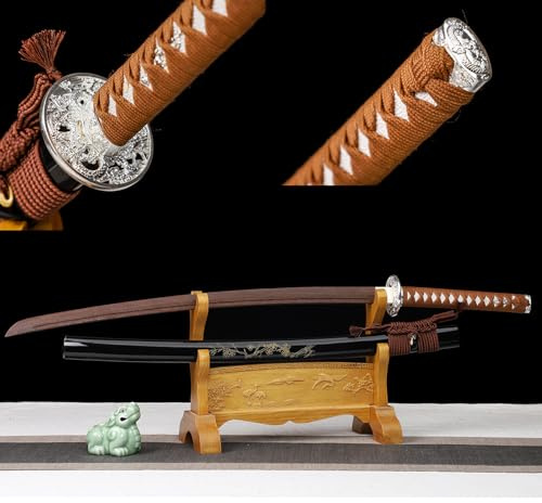 HJHUUA Bokken de Palisandro Natural de 103 cm,Espada samurái de Madera Hecha a Mano con Vaina,Katana Japonesa para exhibición,Cosplay,colección,Entrenamiento de Kendo/Iaido/Bushido