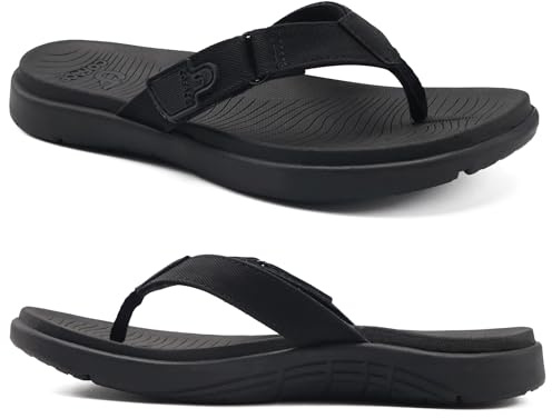 COFACE Tåseparator damer flip flops sommar bad strand sandaler 2025 kvinnor bekväma mjuka läder badtofflor halkfria, svart, 38 EU