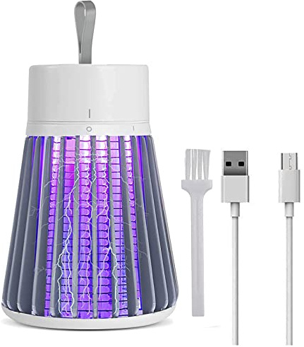Exterminador de insectos para exteriores, exterminador eléctrico de mosquitos portátil, matamoscas recargable, para interiores y exteriores, trampa para moscas, insectos voladores para interiores y