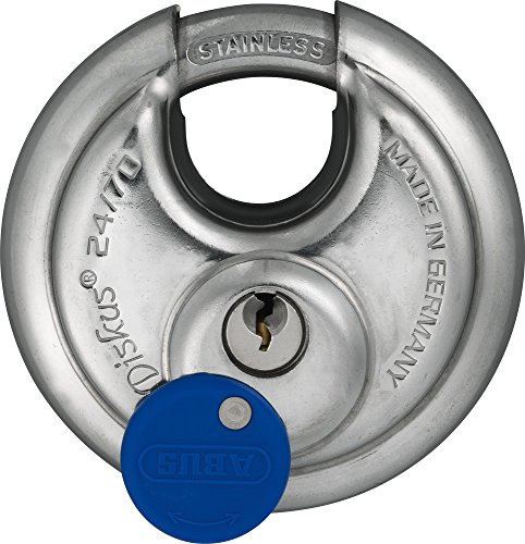 ABUS 24IB/70 Diskus Storage Padlock with 2 Keys for Outdoor, Storage, Marine, 2.75in (70mm) Wide, Keyed Different