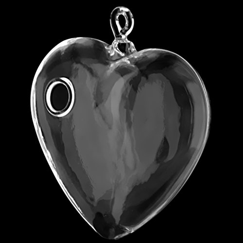 LUKRA Hängevase aus transparentem Glas, Herzform, für Pflanzen, Blumen, Gartendekoration, Haus