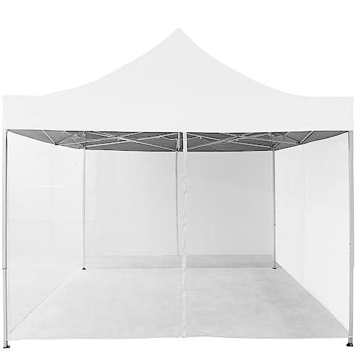 INSTENT® Moskitonetz für 3x3 Pavillon 12 m Farbwahl: schwarz oder weiß, 2X Reißverschluss, mit Klettbändern zur Befestigung, Fliegennetz, Insektenschutz, Fliegengitter Pavillon