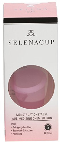 Selenacare Menstruationstasse Premium - waschbarer Periodencup aus medizinischem Silikon - mit Reinigungsbehälter und Aufbewahrungsbeutel aus Baumwolle, Größe S (21ml)