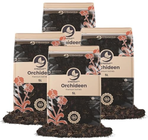 Sybotanica - Terreau orchidées 20 L - Substrat Coco Premium pour Phalaenopsis, Dendrobium, Cattleya - sans Tourbe - Engrais Organique 180 Jours - Idéal pour Plantes d'intérieur