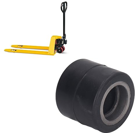 Candeon Hubwagen Rollen, Hubwagenrad Palettenhubwagen Rollen Gummirollen 80x70mm, Hubwagen Räder Palettenrollen Hubwagenrolle Für Handhubwagen, Ersatz Für 6024-Lager, Durchmesser 80mm, Breite 70mm