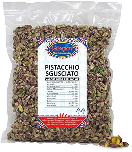 Valsapori - PISTACCHIO CRUDO SGUSCIATO (100 gr) - Alta Qualità, Puro al 100% - Pistacchio Americano Crudo, non Tostato, non Salato - Ricchi di Magnesio, Potassio e Sali Minerali