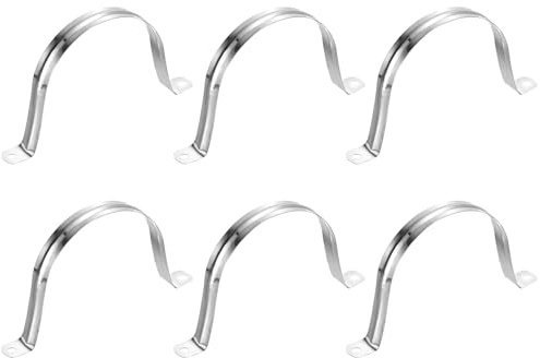 QUARKZMAN 6 stycken rörklämmor, 100 mm (3,94 tum) 304 rostfritt stål 2-håls U-formad hållare rörhållare för fastsättning av rörledningskablar
