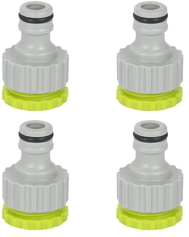 HAFRILY 4 Stück Gardena Hahnverbinder 1/2 Zoll auf 3/4 Zoll Garten Hahnverbinder 2-in-1 Gardena Wasserhahn Adapter Schlauch Kupplung für Verbinder Wasserschlauch Schlauchanschluss Wasserhahn