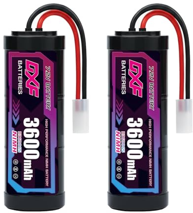 DXF 7.2V NiMH Akku 3600mAh 2 Pack mit Tamiya Stecker RC Batterie für 1:10 RC Auto Truck Boot Rennwagen Geländewagen Modellbau Hobby Fernbedienung Fahrzeug Kein Memory-Effekt