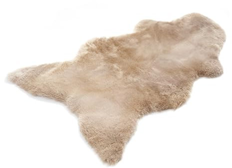 Decorating Sheepskins Premium Merino - Alfombra de piel de oveja auténtica (capuchino, 120-130 cm, lana de 3 cm), piel de cordero auténtica, suave y esponjosa, para sillas, piel de oveja