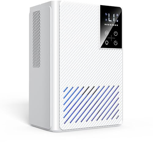 Dehumidifier, 2500ML Dehumidifier for Home, Quiet Electric Small Dehumidifiers for Drying Clothes, Auto-Defrost, LED Light, Auto-off, Bathroom Dehumidifiers for Wardrobe Basement Garage RV