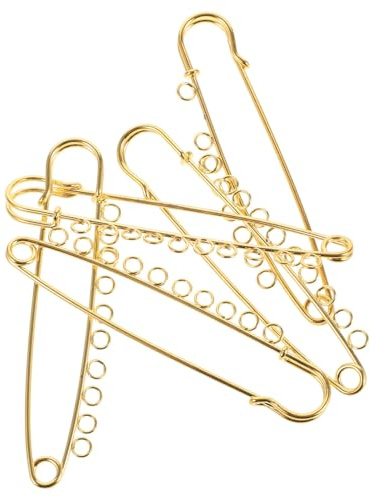 SEWACC Alfiler De Seguridad Metálico 9 Cm Con 10 Agujeros Para Manualidades y Bisutería Diy, 4 Piezas Plateadas, Para Proyectos De Costura, Diy, Decoración y Uso En Ropa