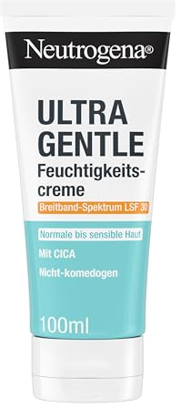 Neutrogena Ultra Gentle Feuchtigkeitscreme Mit LSF 30 Für Normale bis Sensible Haut Mit CICA Zum Schutz Der Hautbarriere 100 ml