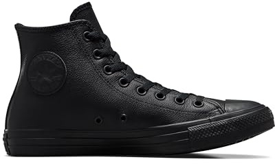 Converse Chuck Taylor All Star Leather High Top Shoe, black mono, 6 M US