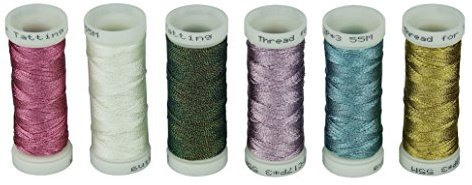Simthreads 6 Colori di base Filettatura metallica per gioielli fatti a mano, 50M / spool
