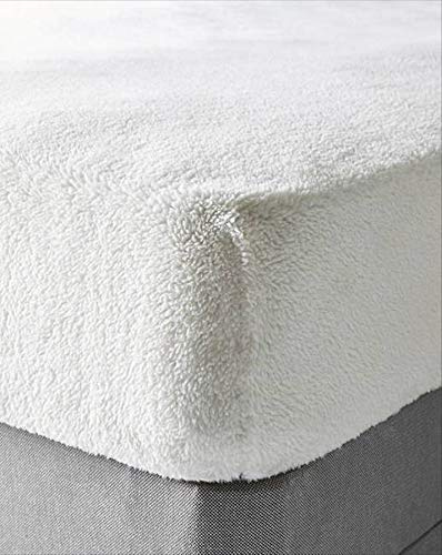 Super Soft TEDDY BEAR Fur Sherpa Fleece Winter Warm Fitted Sheet Bedding Bed Linen | Choice of 11 Colours 4ft Ivory
