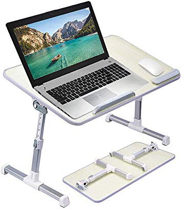 RANHOME höjd och vinkel justerbar laptop skrivbord vikbar laptop stativ lapdesk säng bord stående skrivbord för att skriva frukostbricka för soffa, säng, terrass, balkong (52 x 30 cm)