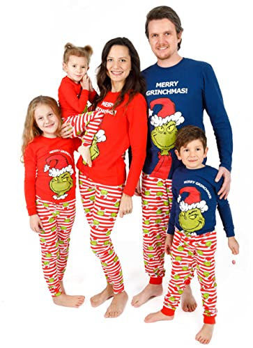 The Grinch Matching Family Christmas Pyjamas Adults Kids Pjs | Gift For Men, Women, Girls And Boys | Xmas Movie Merchandise