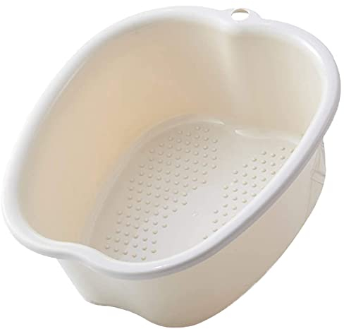 Cuenco de Spa para Baño de Pies Grande, Lavabo de Plástico Resistente para Pedicura, Relajación y Masaje, Remojar Uñas y Tobillos (Blanco)