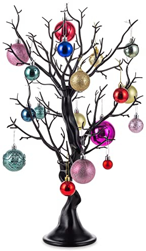 NUPTIO Halloween Arbol Artificial Mesa: 58cm Decoracion Negro Decoración Hogar Boda Navidad Adornos Exterior Centro Christmas Jardin Árbol Arboles Home Decor Bodas Navideños Tree Decorativo