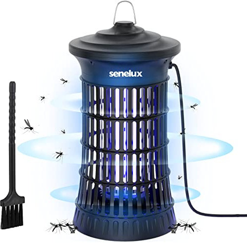 Senelux Mosquito Killer Lamp 4500V Fly Zapper 20W Insect Mosquito Trap with UV Light Bug Zapper 100m³ Coverage for Indoor Garden, Effective Fly Killer for Mosquitoes, Flies, Wasps, Moths