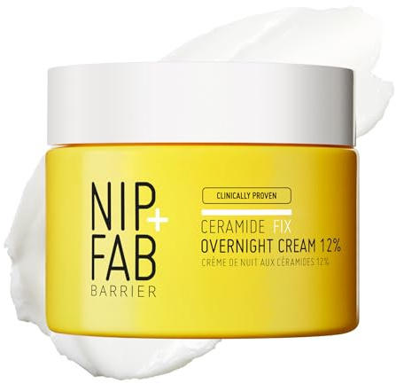 Nip+Fab Ceramide Fix Nattkräm 12% 50 ml, Lyxig Hudbarriäråterfyllare, Stöd För Elastinproduktion, Ger Din Hud Ett Fastare Och Mer Ungdomligt Utseende, Med Azelainsyra Och Biolin