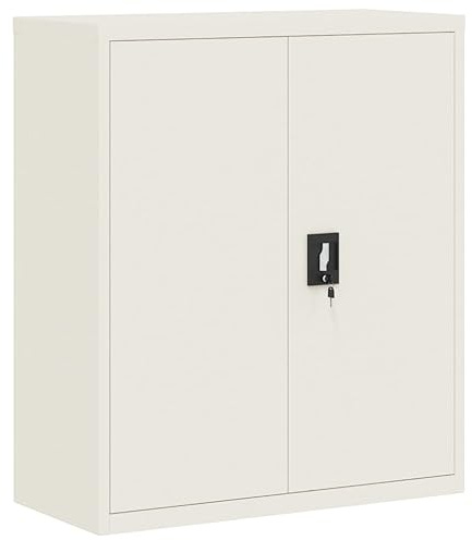 vidaXL Classeur Blanc 90x40x105 cm Acier, Armoire à dossiers, Armoire de Rangement, Armoire de Bureau, Armoire de classement, unité de Rangement