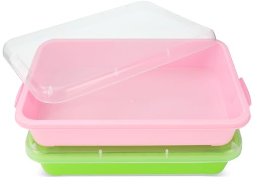 Caja de Arena con Tapa para Niños - Bandeja de Plástico para Agua, Arena, Perlas y Más (2 Unidades)