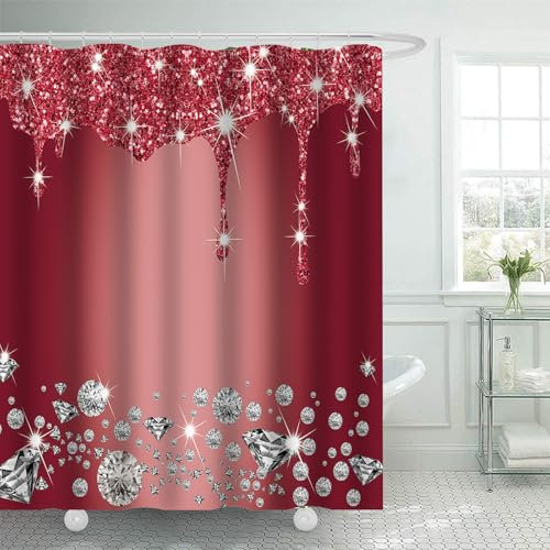 FAIRYGATE Badewanne Dusche Duschvorhang Retro Shower Curtains Duschvorhang 180x180 Badewanne Vorhang Modern Ästhetisch Kunst Wasserdicht Polyester Stoff Waschbar Badevorhang Anti Schimmel B8307
