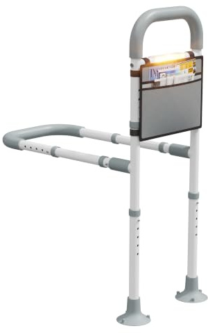 Yornoli Bed Rail for Elderly Adults with Motion-Sensing Light, Adjustable Non-Slip Grip Handle, Sturdy Steel Frame, Easy Installation, Storage Pocket– Safety & Support for Seniors (104CM)