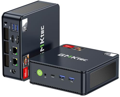 GMKtec Mini PC Ryzen 6600H, computadora de Escritorio para Juegos M6 Pro con Doble Nic LAN 2,5G, AMD R5 6600H (6 núcleos/12 subprocesos hasta 4,50 GHz), 16 GB de RAM DDR5 + 512GB de SSD PCIe