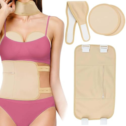 4 Stück Rizinusöl-Wickel, Wiederverwendbares Castor Oil Pack Wrap, Khaki Baumwoll-Flanell Rizinusöl Packung Wrap, Castor Oil Pack Wrap Set für Nackenentspannung, Verstopfung