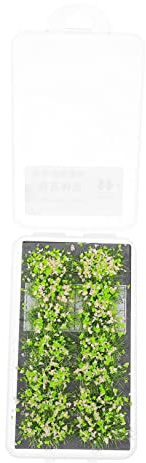 Angoily 1 Boîte Touffes Herbe Miniatures pour Décor de Maquettes Clusters de Fleurs Artificielles pour Modélisme Paysager Matériaux pour Maquettes Architecturales et Jardins Féeriques